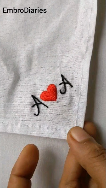 Very Easy Handkerchief Embroidery/Letter Embroidery/love embroidery