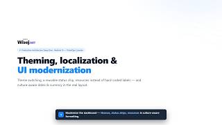 Production Architecture Deep Dive - Module 10: Theme & localize the dashboard