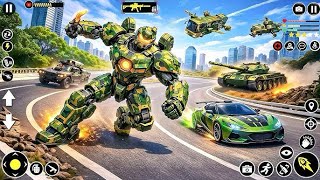 Army Robot Tank Car Jet Bus Transformation Game 2026 New Fighter Tank in City - Android Gameplay screenshot 5