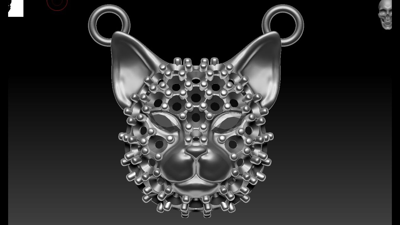 라이노 지브러쉬 고양이 펜던트 알세팅