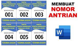 Download Lagu Cara Mudah Membuat Nomor Antrian di Word MP3