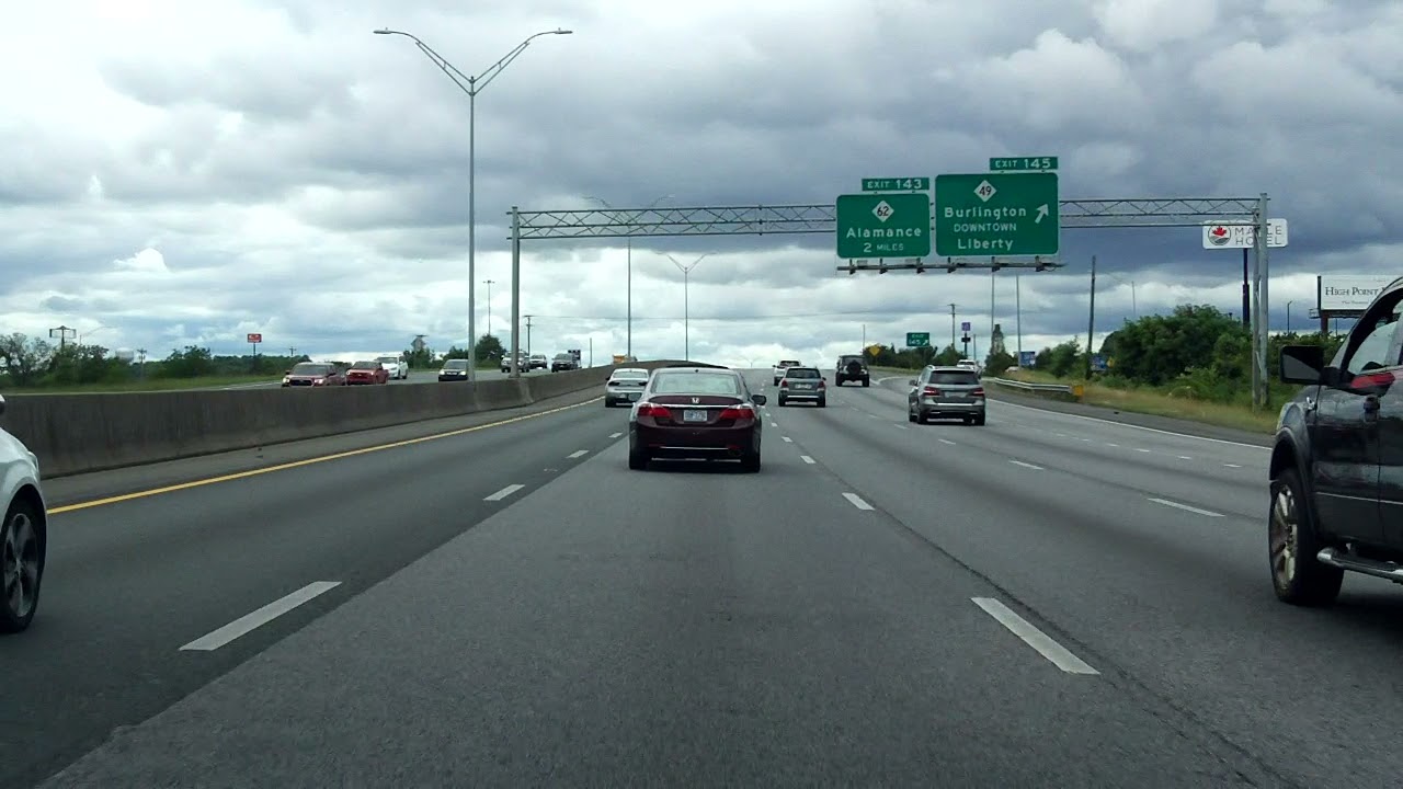 Interstates 85 & 40 North Carolina (Exits 152 to 141) south/westbound