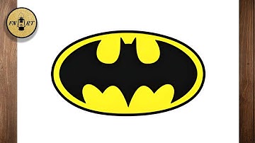 How to draw batman symbol step by step easy