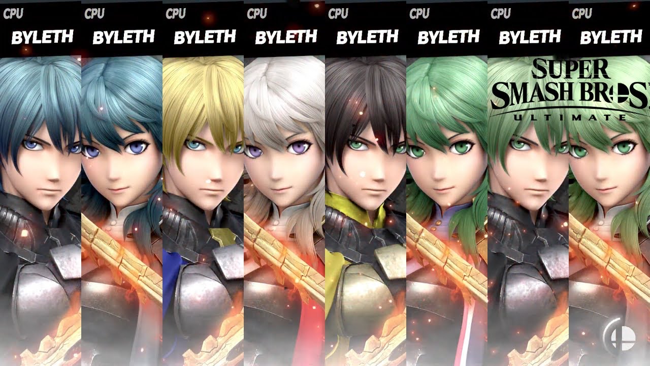 Super Smash Bros Ultimate All Byleth Color Costumes Gameplay! YouTube
