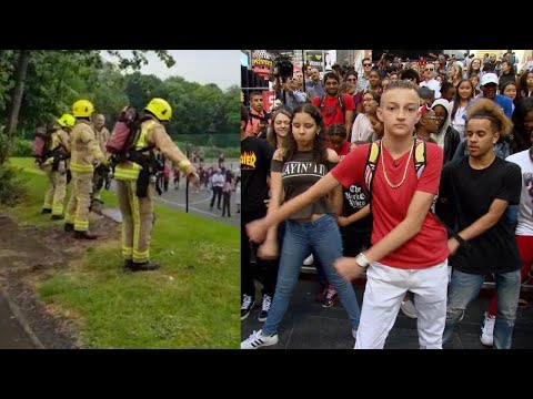 Firefighters Entertain Kids