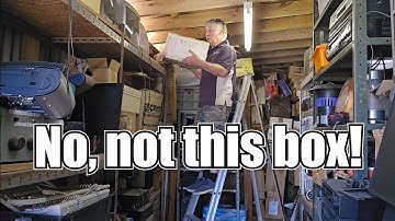 Storage Shed Clean-out Part 147. Unboxing Vintage Computer Stuff, English China and an Antique Shelf