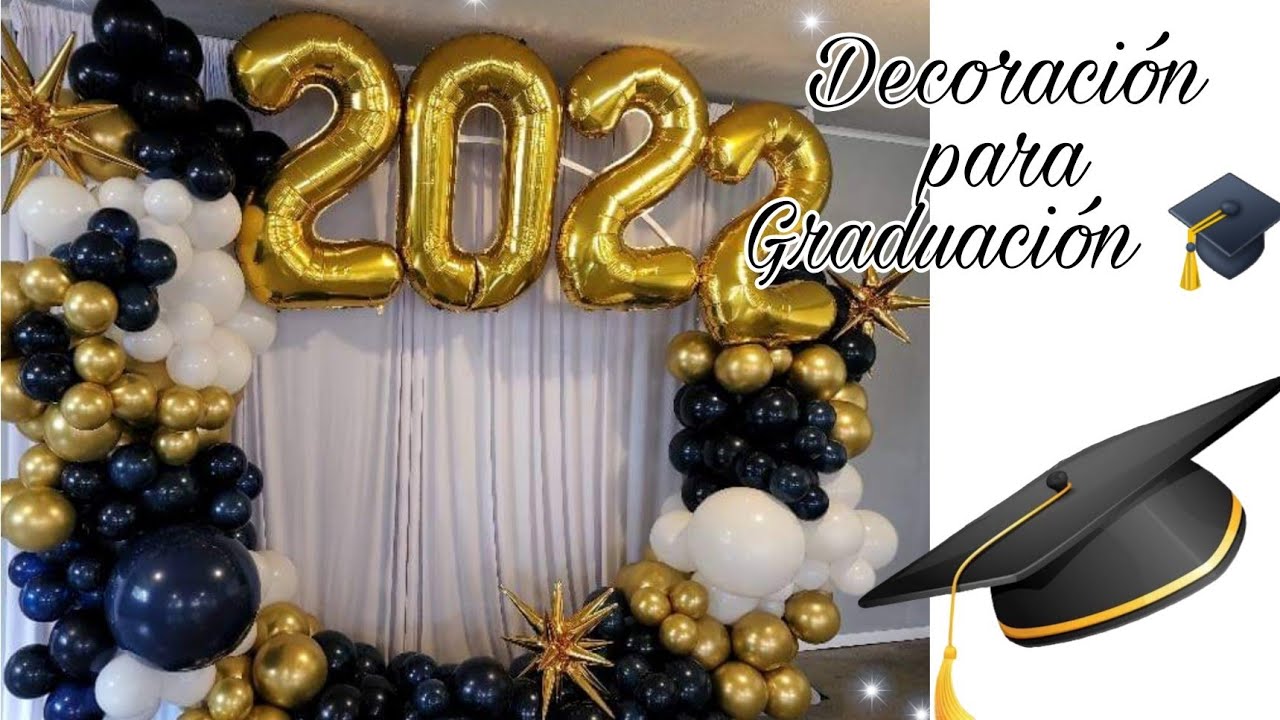 Grapa Referéndum Gasto Decoracion para Graduacion/Dorado y Azul Marino. - YouTube