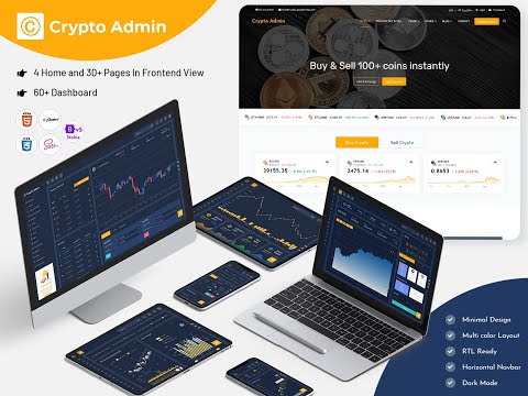 Crypto Dashboard Bootstrap Admin Template with Dark Theme