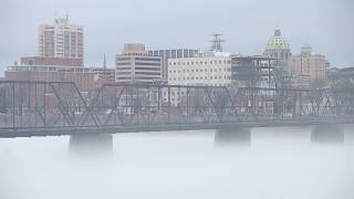 Fog shrouds the Susquehanna River at Harrisburg