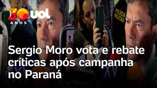 Sergio Moro vota em Curitiba ao lado de Deltan Dallagnol e rebate críticas após campanha no Paraná