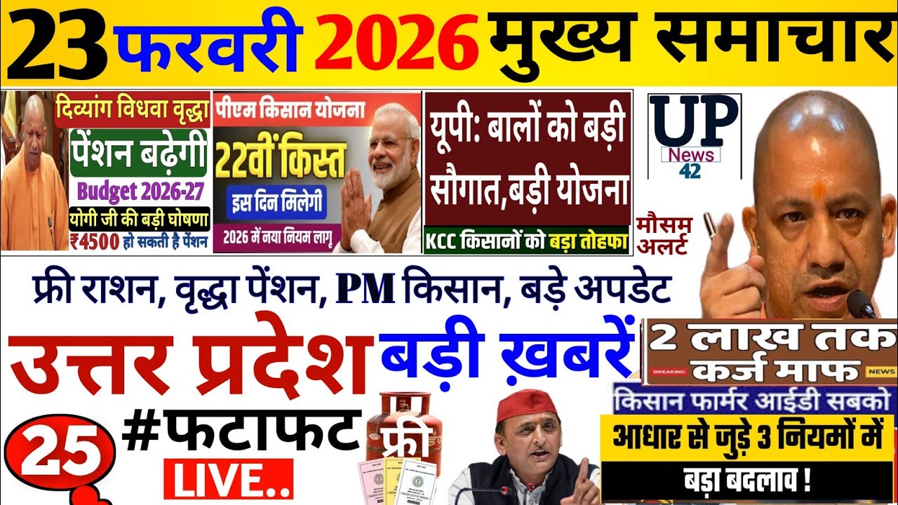 Up Breaking News 22 फरवरी 2026 | Uttar Pradesh News | Up News Today | Cm Yogi | Pm Modi Live,