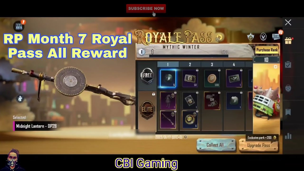 BGMI/PUBG 1.8 Update C2S1 Month 7 Royal Pass All Reward ||Free Uzi Gun Skin & Emotes  