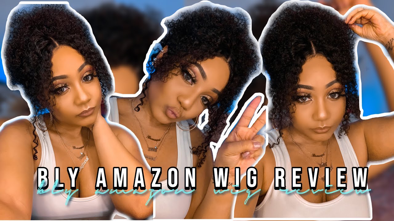 Amazon Wig Review BLY AFRO CURLY BOB WIG YouTube