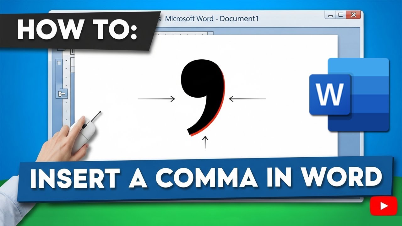 How to insert comma in word || BACK-SPACE - YouTube