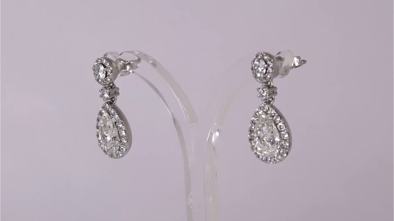 Ohrstecker: exklusive Goldschmiedeanfertigung in Platin, 3,6ct, Tropfen mit IGI- Zertifikaten