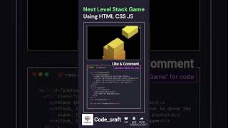 Next Level Stack Game 🎮🔥 Using HTML, CSS & JavaScript | #Shorts