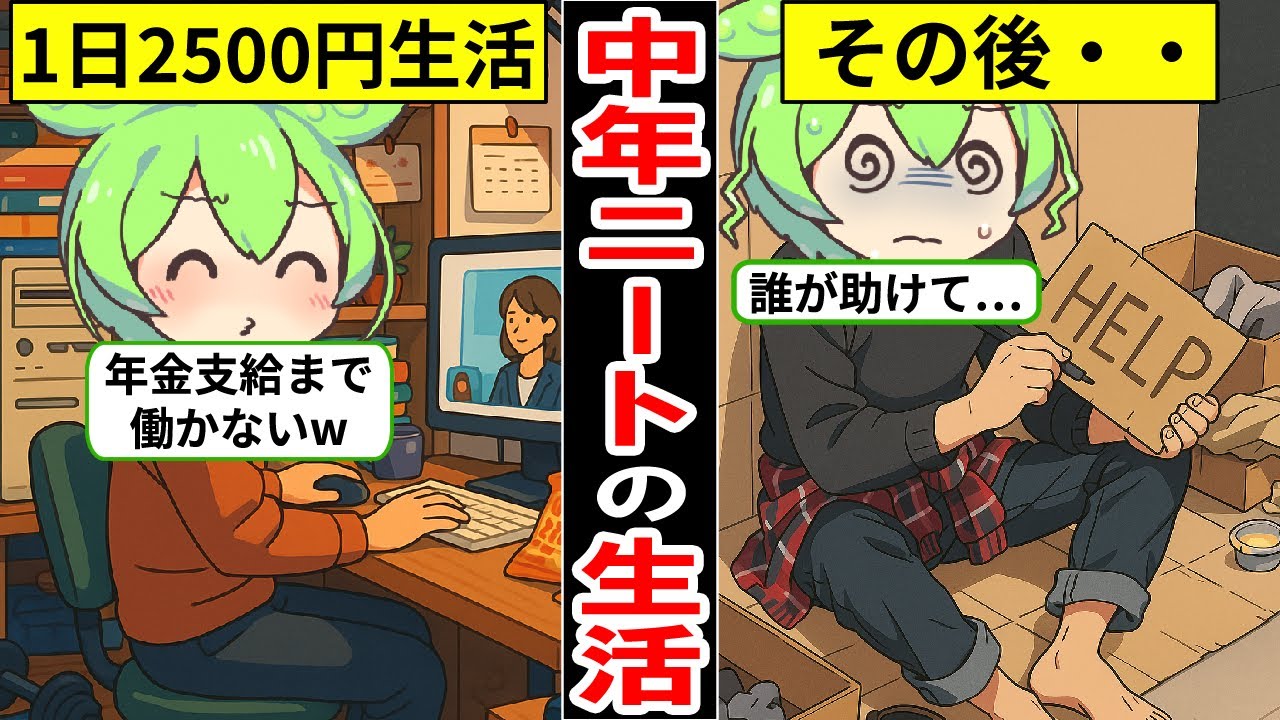 引きこもりニートの末路…無職生活のリアル…【ずんだもん｜就活｜就職｜転職｜貯金｜年金｜仕事｜年収｜老後】