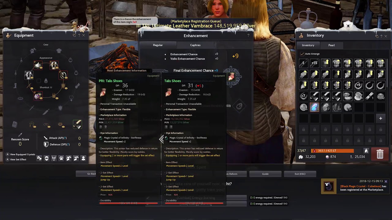 TIPS 35 : ENHANCE PRI TALIS SHOES FS9 - BLACK DESERT ONLINE SEA