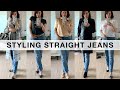 HOW TO STYLE STRAIGHT LEG JEANS  I  15 Outfits Lookbook Inspiration