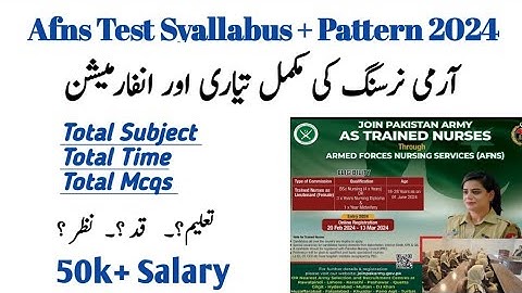 AFNS test preparation 2024 | AFNS Test Pattern and syllabus | AFNS Test 2024 | afns admission 2024