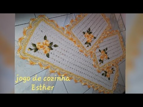 Izolan Crochê - Este jogo de cozinha completo, com as