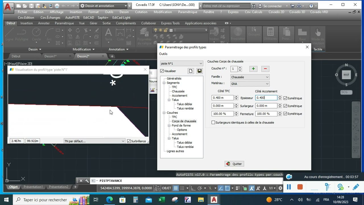 COVADIS 17 ¨Profil en travers type (par couche )
