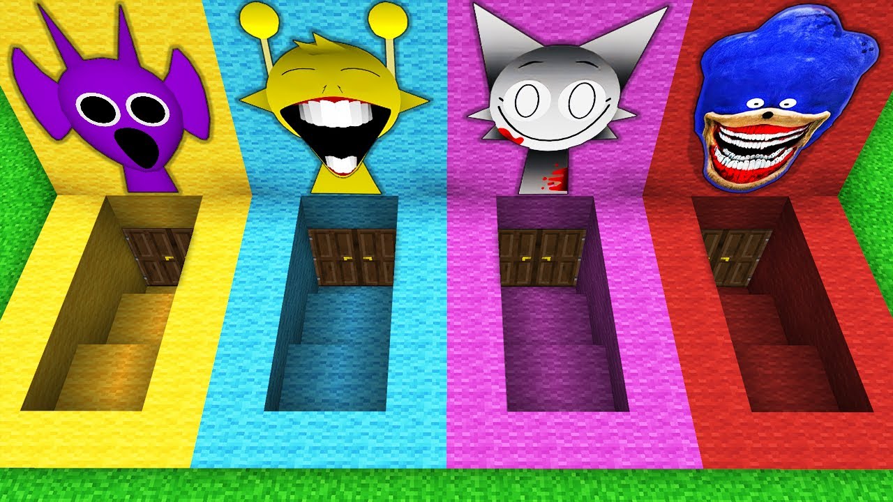 तहखाने में जीवनयापन INCREDIBOX SPRUNKI  डरावनी & SHIN SONIC  में Minecraft  गेमप्ले - एनिमेशन