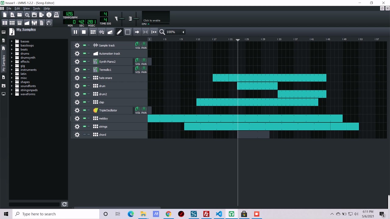 My First Track Future House, Deep House in LMMS