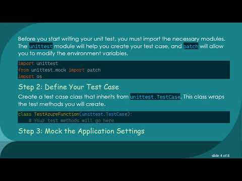 Mastering Unit Testing in Python Azure Functions: Mocking Application Settings with unittest