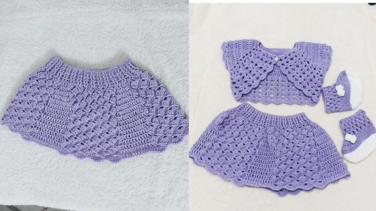 طريقة عمل تنورة /جيبة بالكروشية بشرح مفصل ||قناة كروشية ام لين