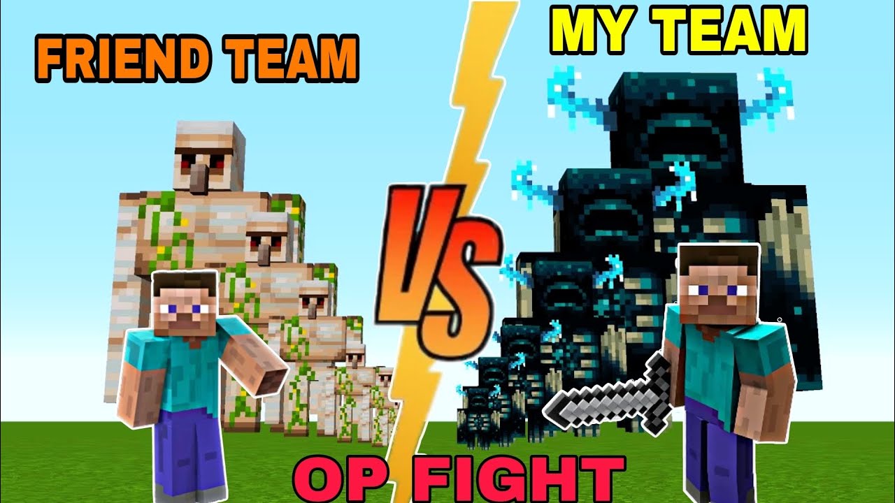 warden vs iron golem fight warden vs iron golem fight with Friend