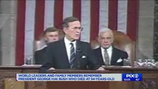 World leaders and family members remember former President George H.W. Bush