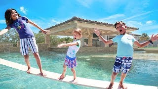 Last to FALL in the POOL! Wins $$$ Don't fall OFF the PLANK!