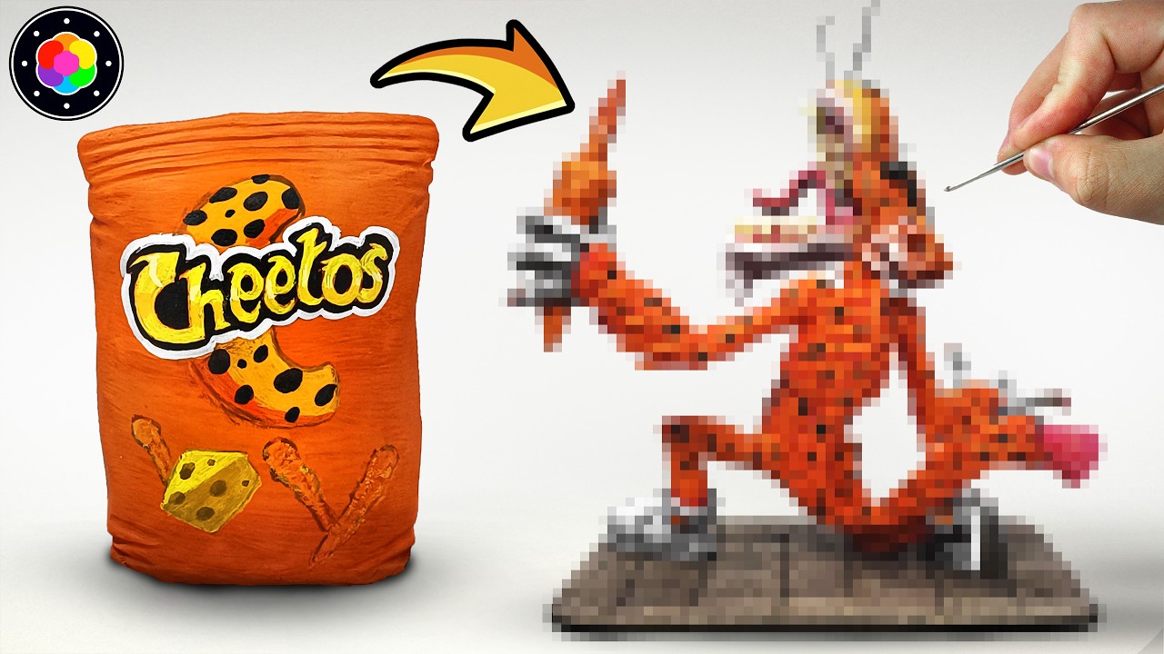 ¡Esculpiendo a CHESTER CHEETOS MONSTRUOSO!🧀🐯 (Queso y S4ngre) PERTURBANDO MARCAS #4 | PlastiVerse