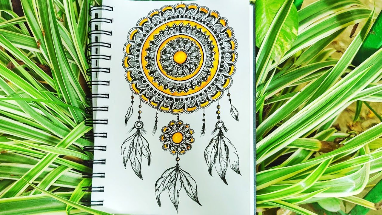 How To Make Dream Catcher Mandala Art Beautiful Dream Catcher Drawing