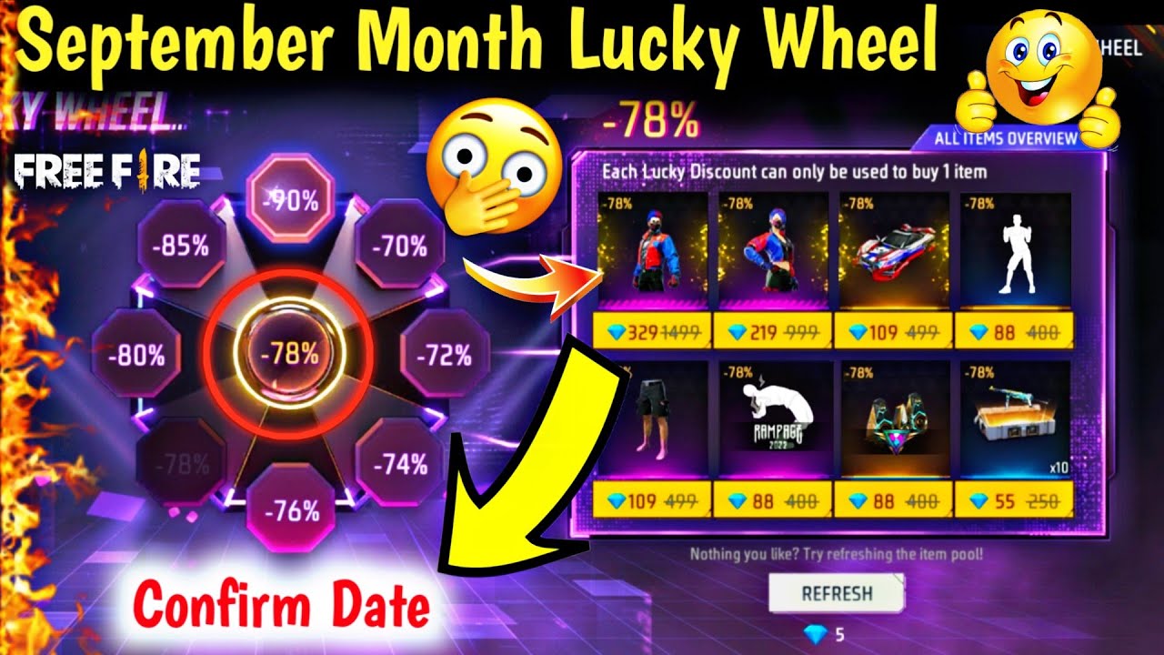 September Month Lucky Wheel 🛞 Event Free Fire 😱 New Lucky Wheel Event || Free Fire Discount Event 