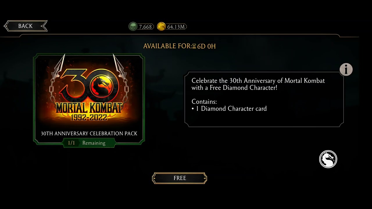 MK Mobile 30 Anniversary  Celebration Pack.