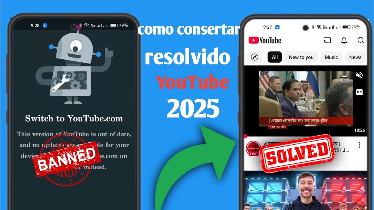 Como corrigir o problema de "Mudar para o YouTube.com". Como resolver o ...