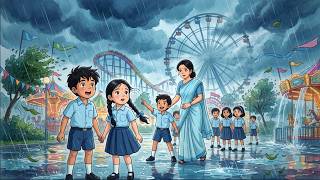 🌧️ Torrential Rain at the Amusement Park! Kids' School Trip Becomes Unforgettable | Ghibli Story