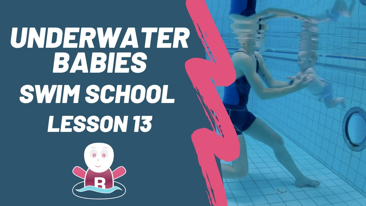 Baby diving in the water from the pool side ★ Lesson 13 ★ Baby swimming under water ★ +3 months