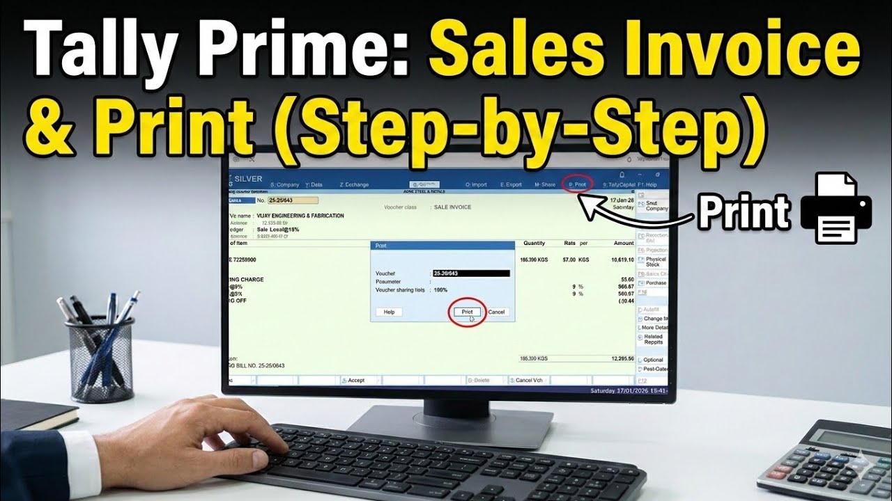 How to entry sales invoice in tally prime silver 🪙|| 