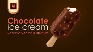 Chocolate Ice Cream Bar Realistic vector | Vector illustration | Adobe illustrator | Speed Art