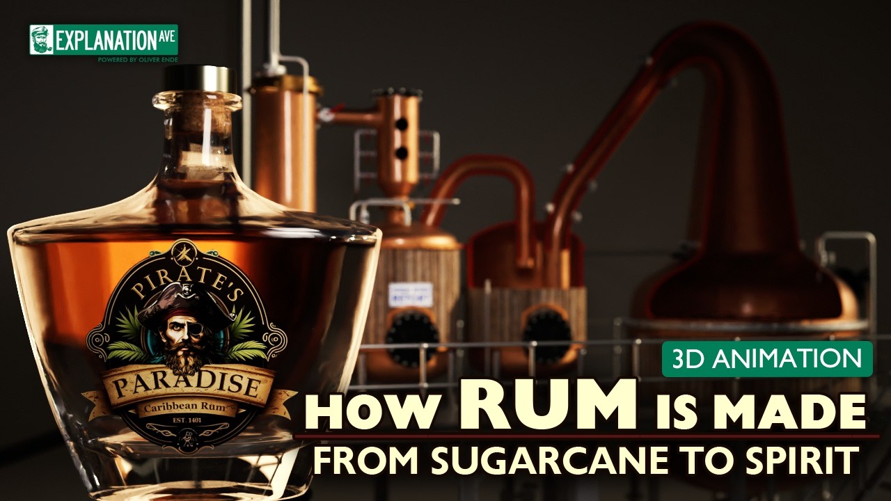 HOW RUM IS MADE - From Sugarcane to Spirit - 3D Animation