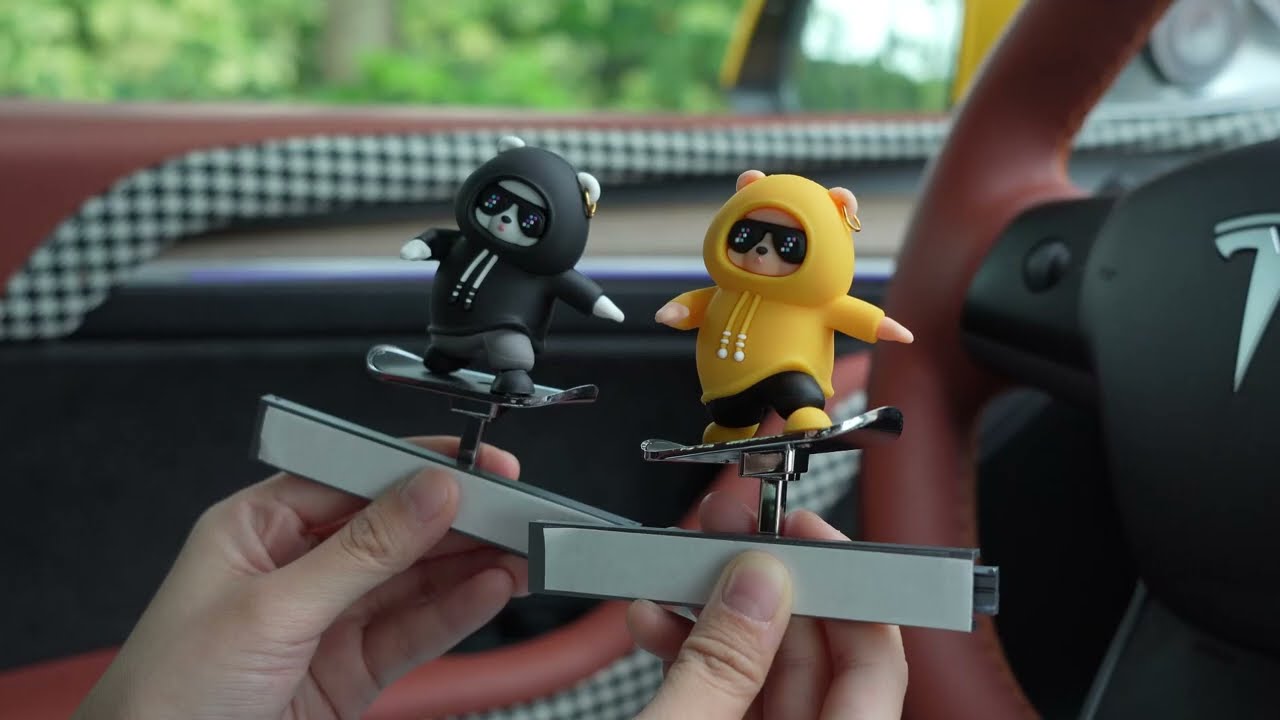Skateboard panda car ornaments sliding car ornaments.Joy in the car!!