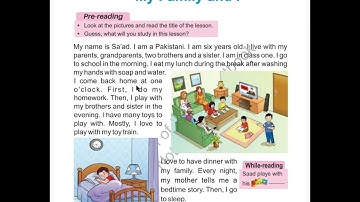 My Family and I, Unit 2, English Class one single national curriculum.