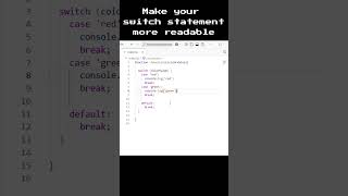 Make your JavaScript switch statement more readable. #coding #frontendcourse #webdevelopment