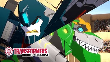 Grimlock vs. Groundpounder  | Transformers: Robots in Disguise Season 1 | Transformers Official