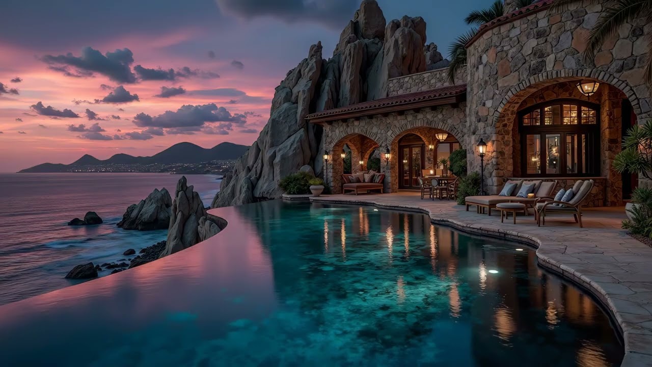 Luxury Smooth Jazz for Relaxing Evenings ~ Ocean View Infinity Pool Ambiance