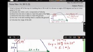 Projectile Motion Problem  Unlevel Ground Part 1