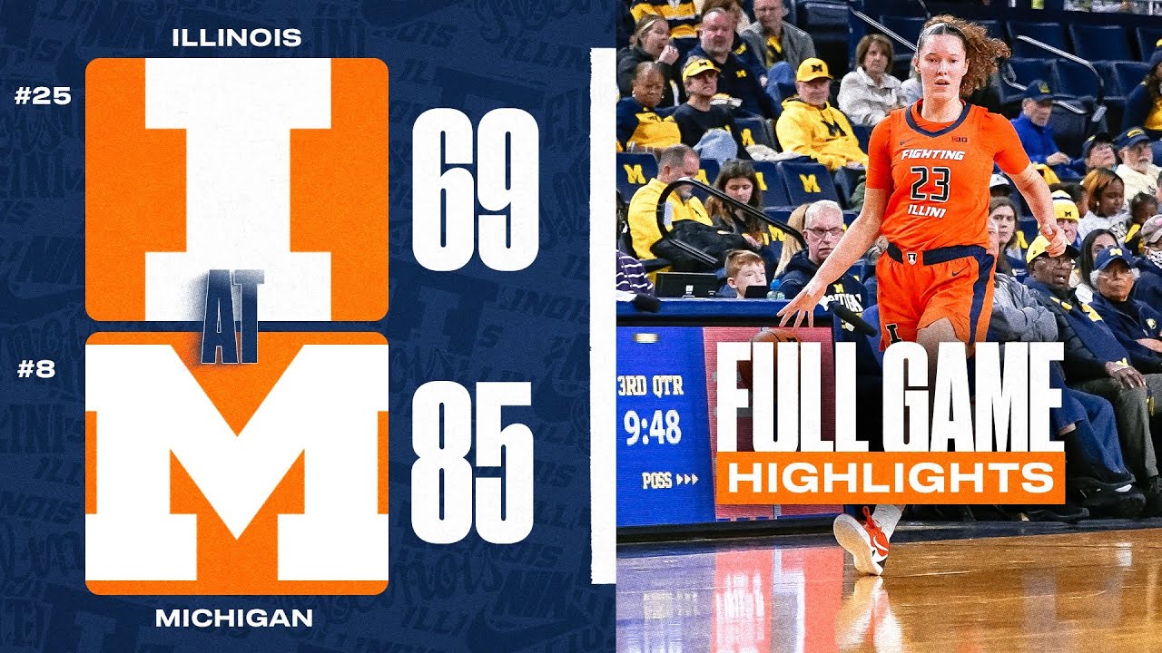 Illinois Women's Basketball | Highlights at #8/7 Michigan (1/15/26)